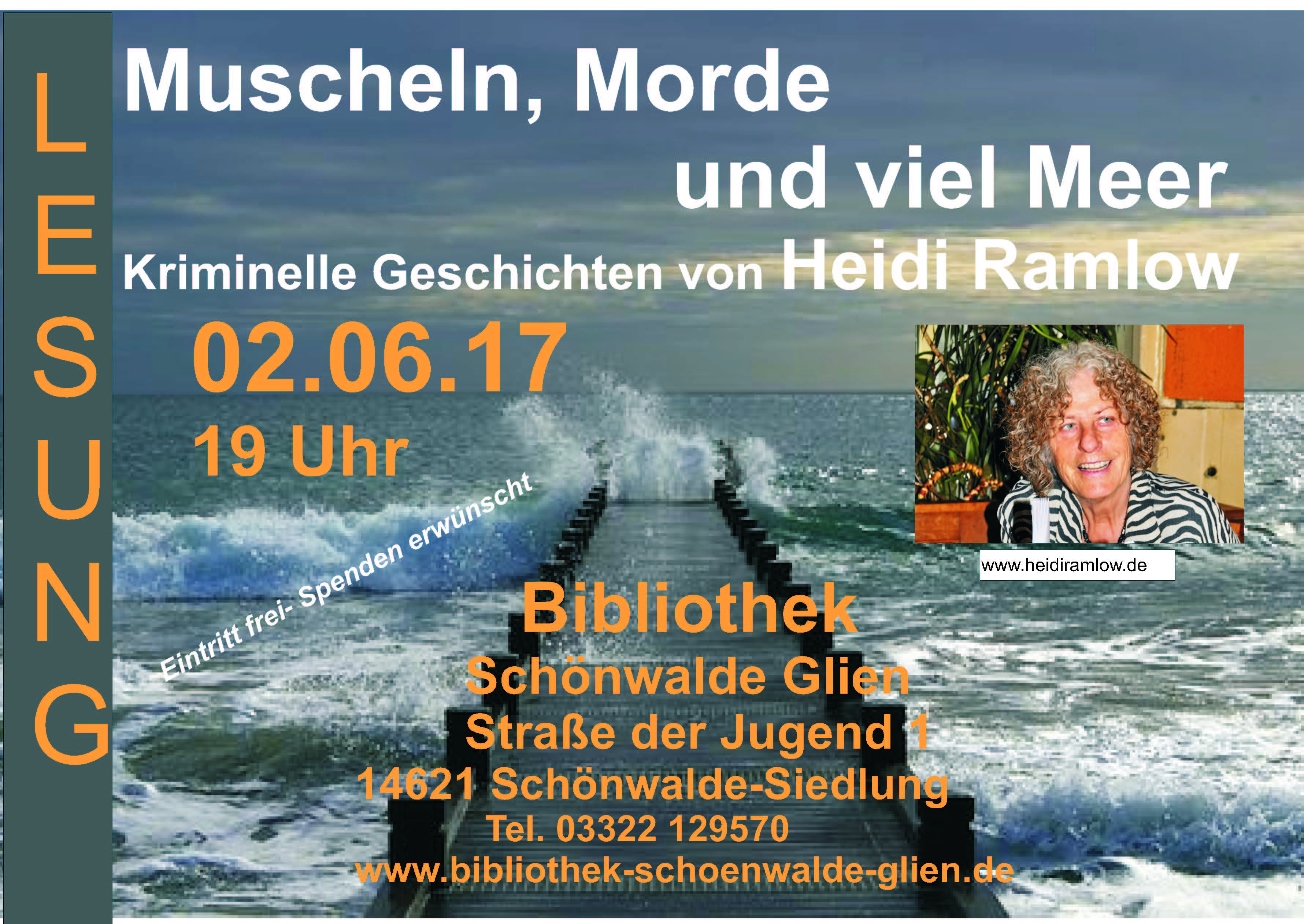 Muscheln, Morde und viel Meer Lesung 2. Juni Bibo Schönwalde