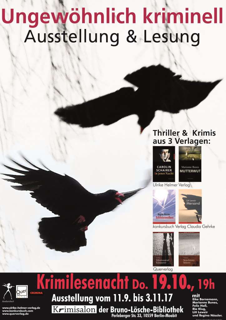 Sechs aus Drei, Queere Krimis im Krimisalon Queere Krimis im Krimisalon der Bruno-Loesche-Bibliothek, Berlin